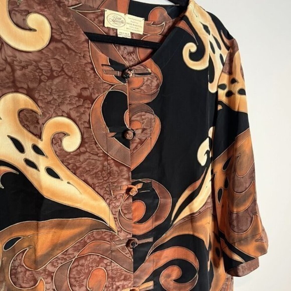 Vintage Don Marcello hand painted silk blouse - Picture 2 of 4